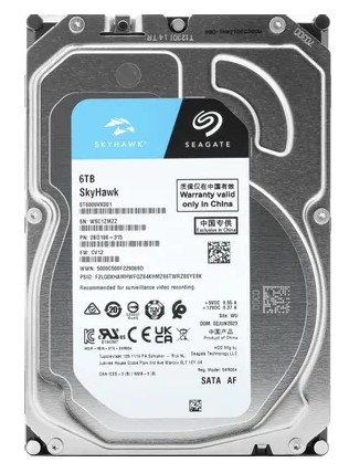 Жесткий диск Seagate SATA-III 6TB ST6000VX001 Surveillance Skyhawk 4KN (5400rpm) 256Mb 3.5"