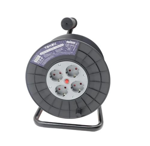 Удлинитель на катушке 4х30м с заземл. 6А IP20 3х0.75 TOKOV ELECTRIC TKE-SK30-075-Z