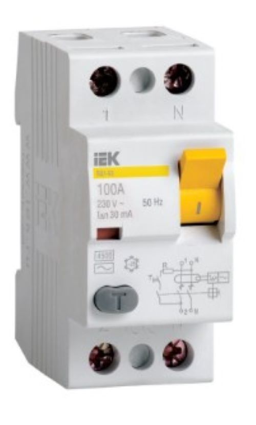 Выключатель дифференциального тока (УЗО) 2п 16А 30мА тип AC ВД1-63 IEK MDV10-2-016-030