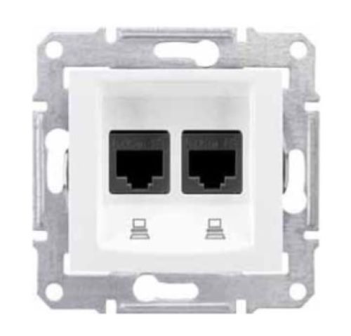 Sedna Розетка компьютерная RJ45х2 категория 5e в рамку белая