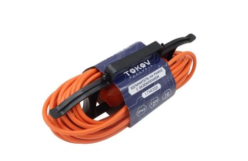 Удлинитель-шнур на рамке 1х10м с заземл. 6А IP44 3х0.75 с защ. крышкой TOKOV ELECTRIC TKE-SR10-075-Z