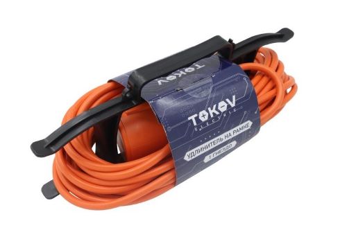 Удлинитель-шнур на рамке 1х10м без заземл. 6А IP44 2х0.75 с защ. крышкой TOKOV ELECTRIC TKE-SR10-075