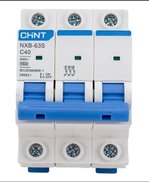 Выключатель автоматический модульный 3п C 40А 4.5кА NXB-63S (R) CHINT 296831