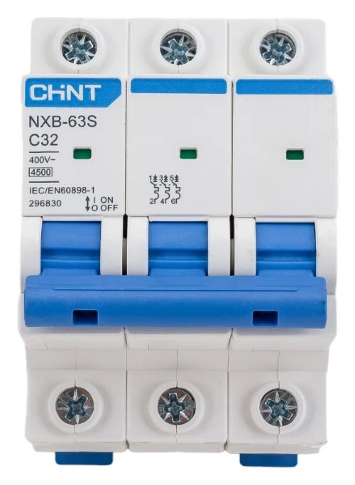 Выключатель автоматический модульный 3п C 32А 4.5кА NXB-63S (R) CHINT 296830