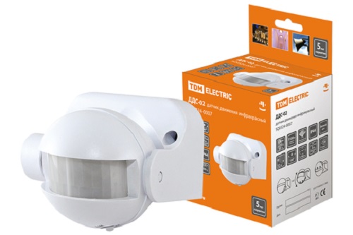 Датчик движения TDM ДДС-02 1100Вт,5-480с,12м,180гр. IP44 0324-0007