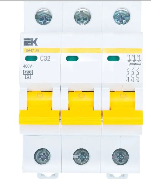 Выключатель автоматический модульный 3п C 32А 4.5кА ВА47-29 IEK MVA20-3-032-C