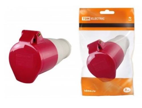 Розетка 225 переносная 3Р+РЕ+N 32А 380В IP44 TDM 0603-0014