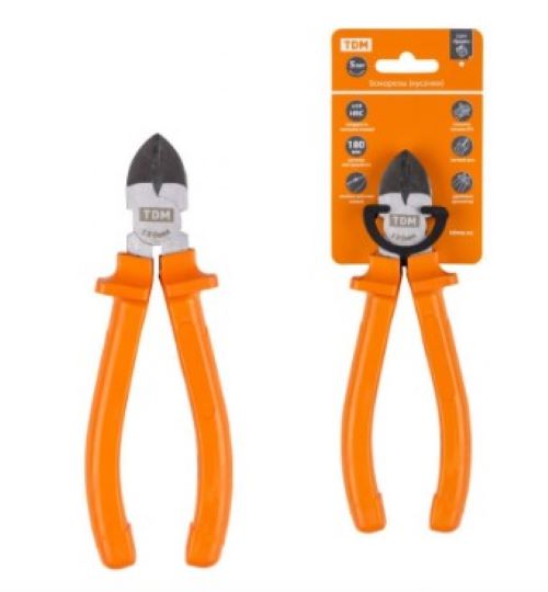 Пассатижи/плоскогубцы 180 мм с пластиковыми рукоятками, углеродистая сталь, "Гранит" TDM 1009-0102