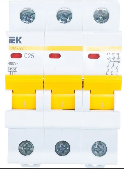 Выключатель автоматический модульный 3п C 25А 4.5кА ВА47-29 IEK MVA20-3-025-C