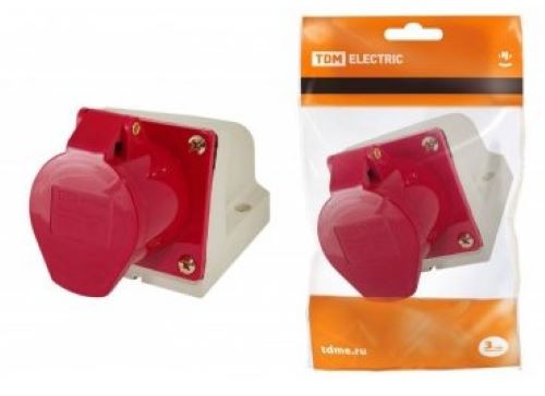 Розетка 115 стационарная 3Р+РЕ+N 16А 380В IP44 TDM 0602-0003