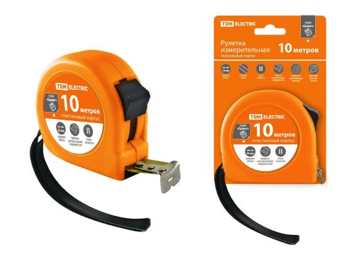 Рулетка TDM 10м/25 мм пластиковый корпус "Гранит" 1018-0104