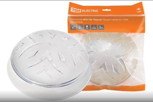 Светильник TDM НПО 106 "Плутон" белый 1х40ВТ Е27 0328-0028