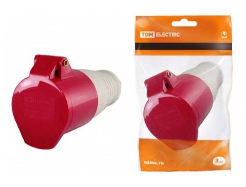 Розетка 215 переносная 3Р+PЕ+N 16А 380В IP44 TDM 0603-0012