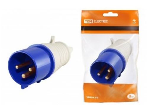 Вилка 023 2Р+РЕ+N 32А 220В IP44 TDM 0601-0004