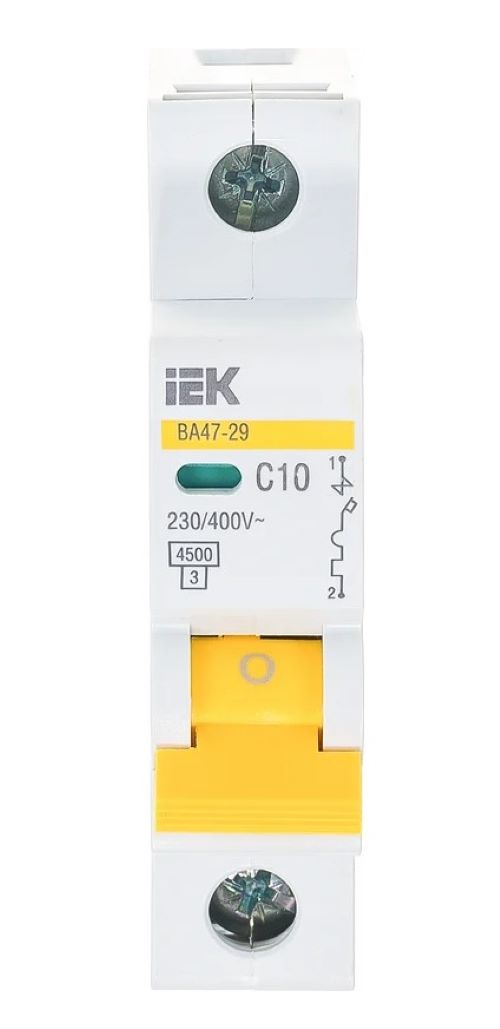 Выключатель автоматический модульный 1п C 10А 4.5кА ВА47-29 IEK MVA20-1-010-C