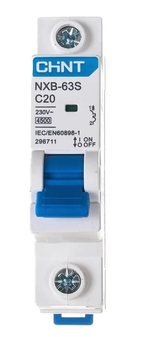 Выключатель автоматический модульный 1п C 20А 4.5кА NXB-63S (R) CHINT 296711
