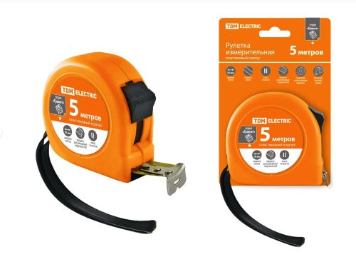 Рулетка TDM 5м/19мм пластиковый корпус "Гранит" 1018-0102