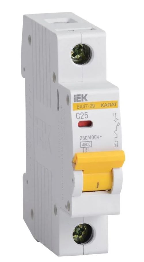 Выключатель автоматический модульный 1п C 25А 4.5кА ВА47-29 IEK MVA20-1-025-C