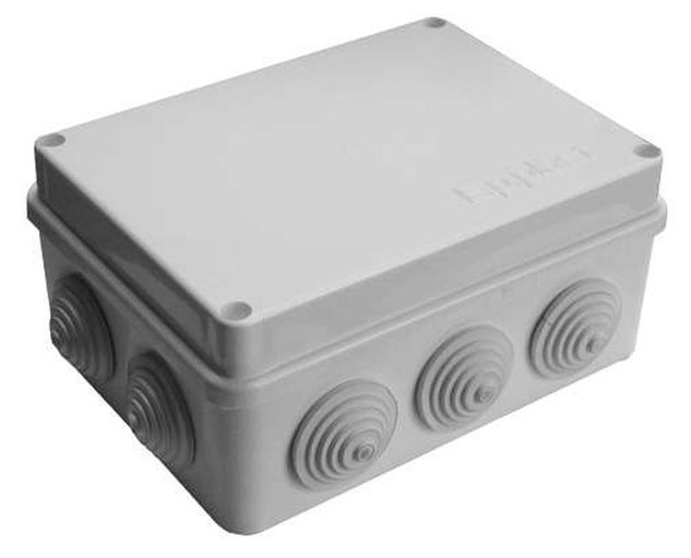 Коробка распределительная ОП 150х110х70мм IP54 10 выходов 6 гермовводов крышка на винтах сер. Epplas