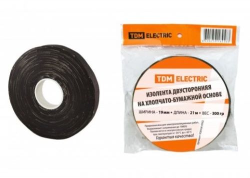 Изолента ХБ 300гр. двухсторонняя 19мм/21м TDM 0526-0502