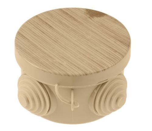 Распаячная коробка круглая D65х40мм ОП, крышка, сосна, IP54 SQ1401-0701