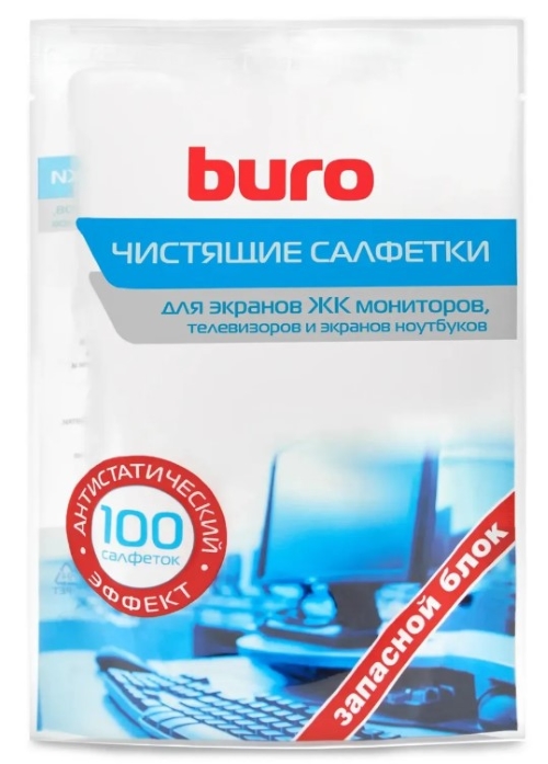 Влажные салфетки Buro BU-Zscreen, 100 шт (запасной блок)