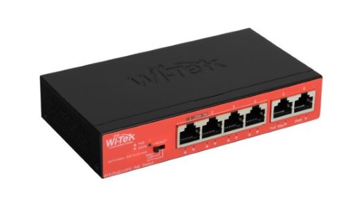 Коммутатор Wi-Tek WI-PS205 (v4), 4хPoE, Watchdog, до 60Вт.