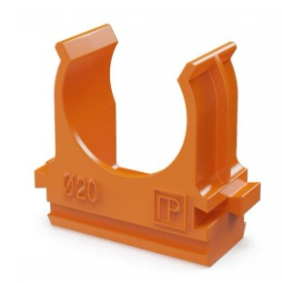 Крепёж-клипса для труб АБС-пластик оранжевая D20 (100 шт) (PR13.0064)