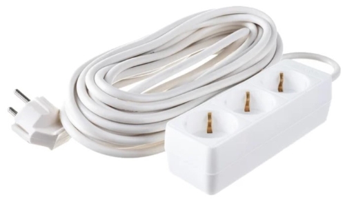 Удлинитель бытовой с заземлением 3 гнезда ПВС 10м, до 3500 Вт