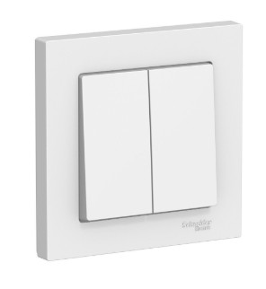 AtlasDesign выключатель 2-клавишный в сборе, скрытой установки, белый (ATN000152)