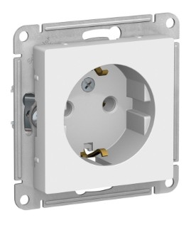 AtlasDesign розетка 1-местная с заземлением, скрытой установки, механизм, белый (ATN000143)