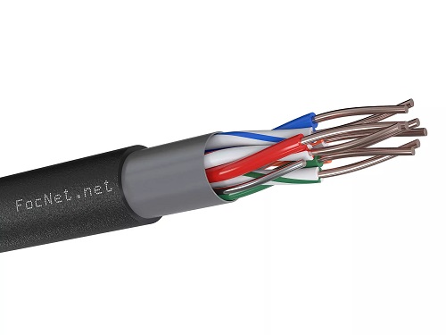 Кабель витая пара FTP 4 пары CAT5e, FocNet, медный, 4х2х0.5 наруж