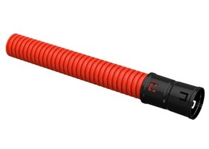 Труба ПНД гибкая двустенная D40, с муфтой красн. (уп.50м) CTG12-040-K04-050-R