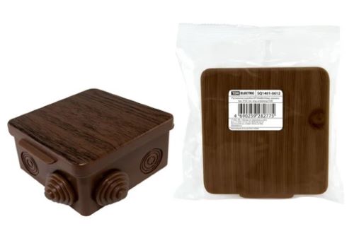 Распаячная коробка 80х80х50мм ОП, крышка, бук, IP54 SQ1401-0612