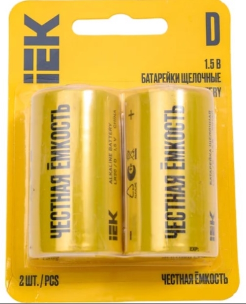 Элемент питания Alkaline LR20/D (блист.2шт) IEK ABT-LR20-OP-L02