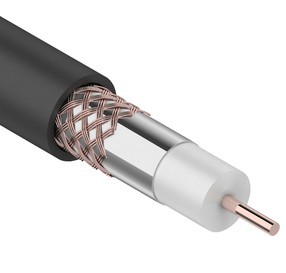 Кабель коаксиальный радиочастотный RG-6U, 75 Ом, CCS/Al/Al, 64%, 100 м OUTDOOR. REXANT (01-2202)