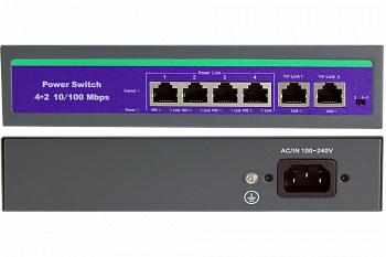 AKSILIUM ANFRAX POE Коммутатор SP-6/P4 Passive, бюджет PoE до 75 Вт, мощность на порт 30 Вт (макс.)