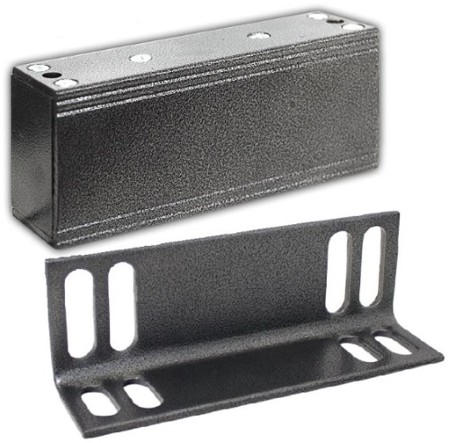 Замок электромагнитный М1-500 с уголком (серебряный антик) 500кг удержания, уголок в комплекте.