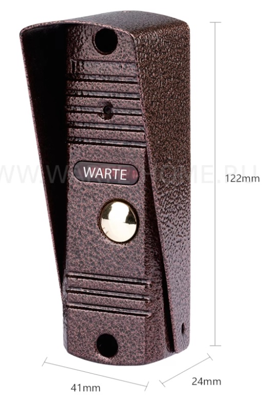 Вызывная панель видеодомофона WARTE-DP-02 PAL медь "АККОРД 120" (1000твл, 120°)