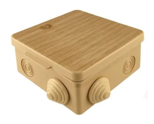 Распаячная коробка 80х80х50мм ОП, крышка, сосна, IP54 SQ1401-0712