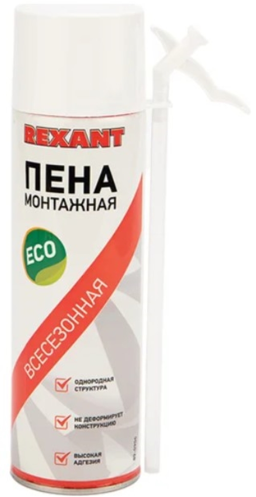 Пена монтажная всесезонная с трубочкой 40 л