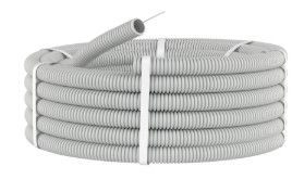 Труба ПВХ легкая серая D16 (9191625), бухта 25 м, цвет серый