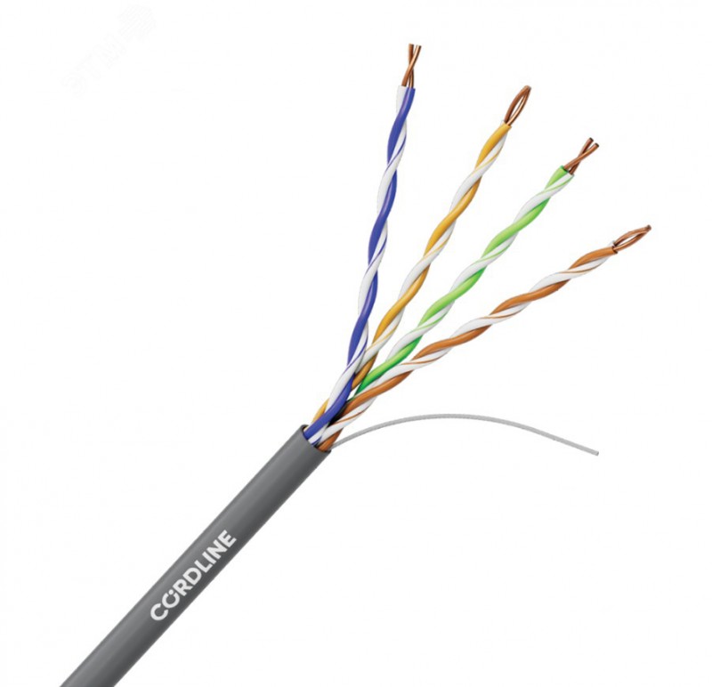 U/UTP 5e Сu 4х2х0.51 PVC IN PROF серый 305м Витая пара CL-CuI5E04U-051SO-PVC-GY-305