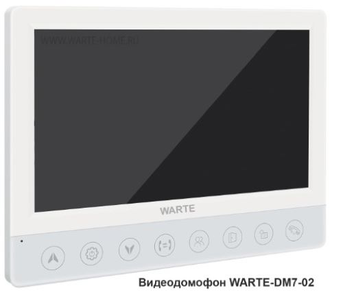 Видеодомофон WARTE-DM7-02 PAL цифровой белый (СОНАТА-Ц PAL) 7" для работы с подъездным домофоном циф