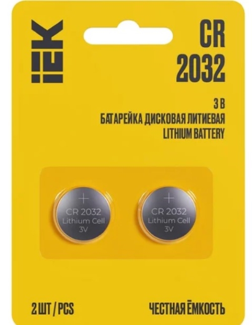 Элемент питания литиевый CR2032 (блист.2шт) IEK ABT-CR2032-OP-L02